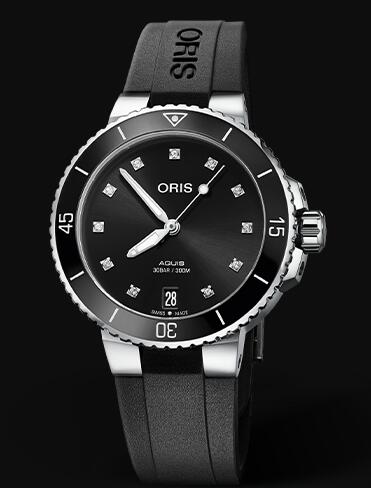 Review Oris Aquis Date Diamonds 36.5mm Replica Watch 01 733 7731 4194-07 4 18 64FC